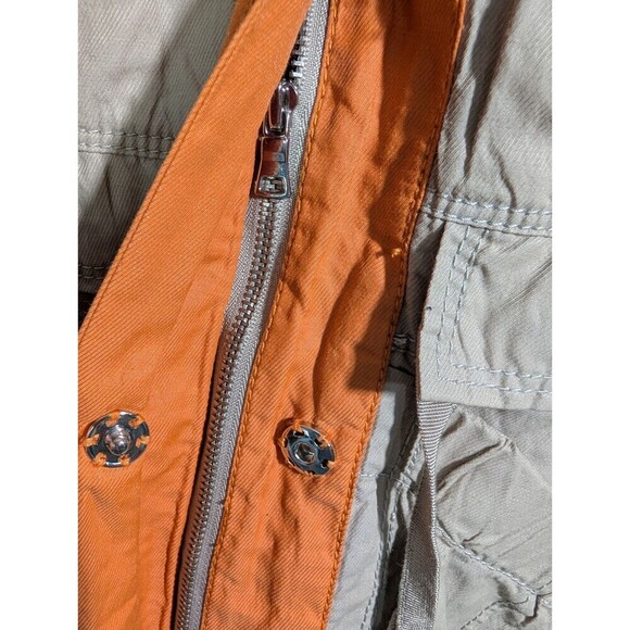 Tahari Windbreaker Hooded Light Jacket Beige Orange Medium - Picture 7 of 12